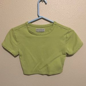 Bright green crop top